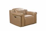 Esabella Luxury Dual Electronic Recliner Fabric Sofa Set Brown