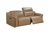 Esabella Luxury Dual Electronic Recliner Fabric Sofa Set Brown