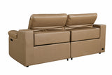 Esabella Luxury Dual Electronic Recliner Fabric Sofa Set Brown