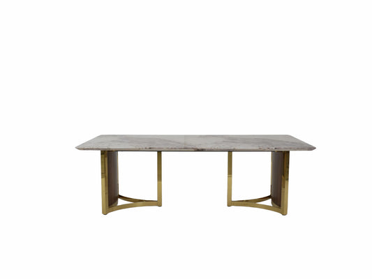 Laurent White Paper Marble Dining Table