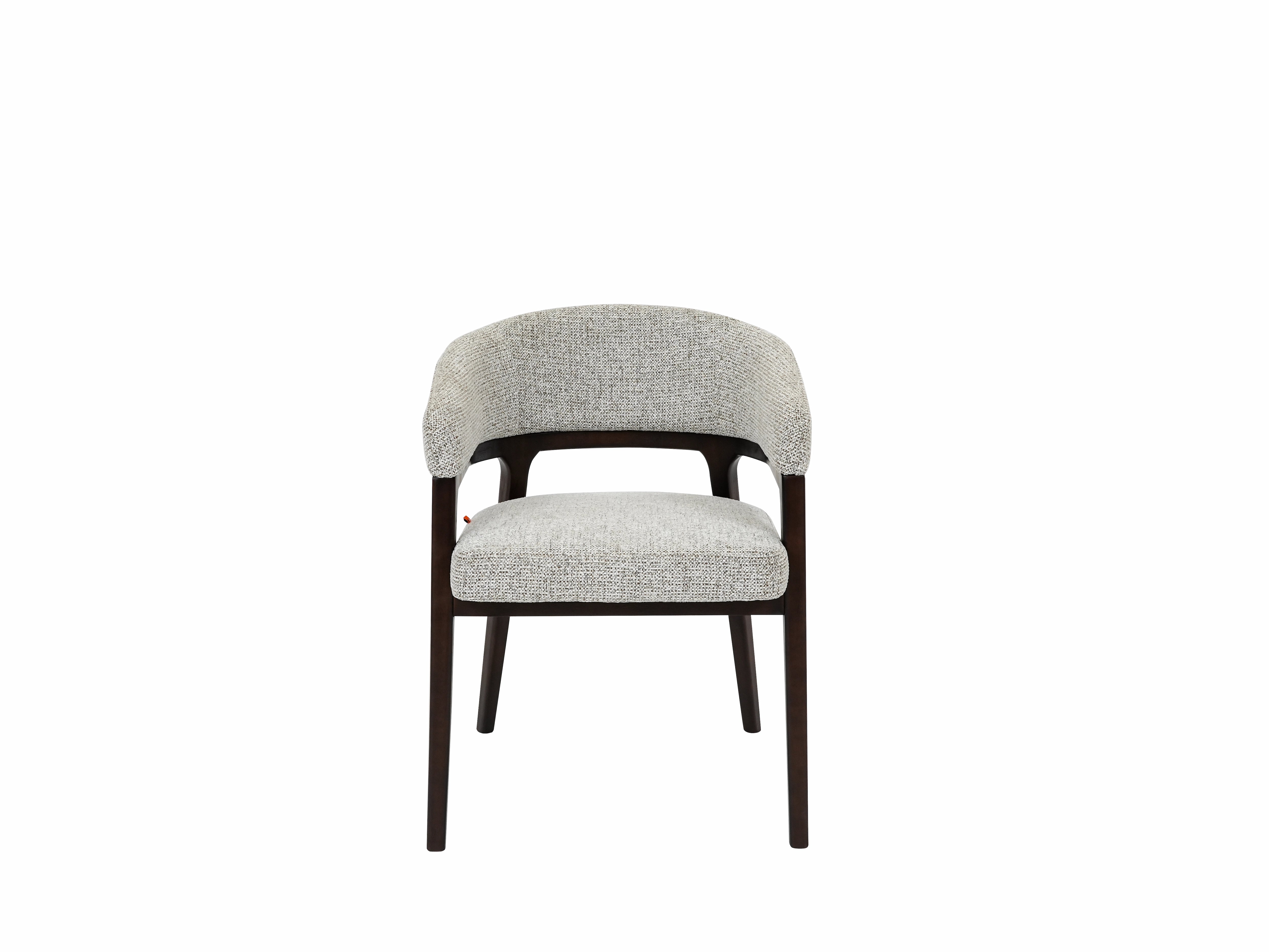 Marlow Beige Fabric Dining Chair Walnut Brown