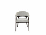 Marlow Beige Fabric Dining Chair Walnut Brown