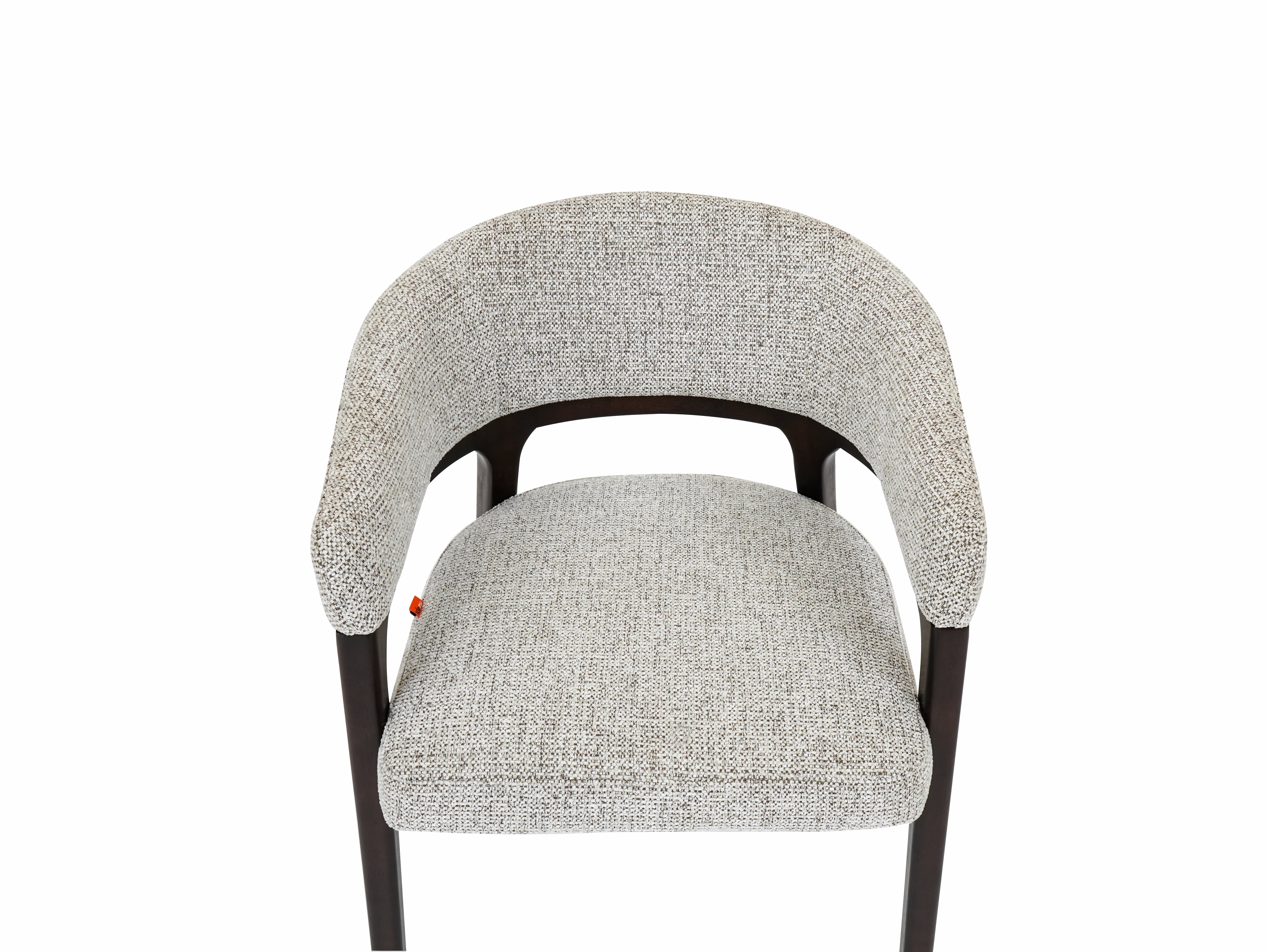 Marlow Beige Fabric Dining Chair Walnut Brown
