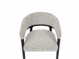 Marlow Beige Fabric Dining Chair Walnut Brown