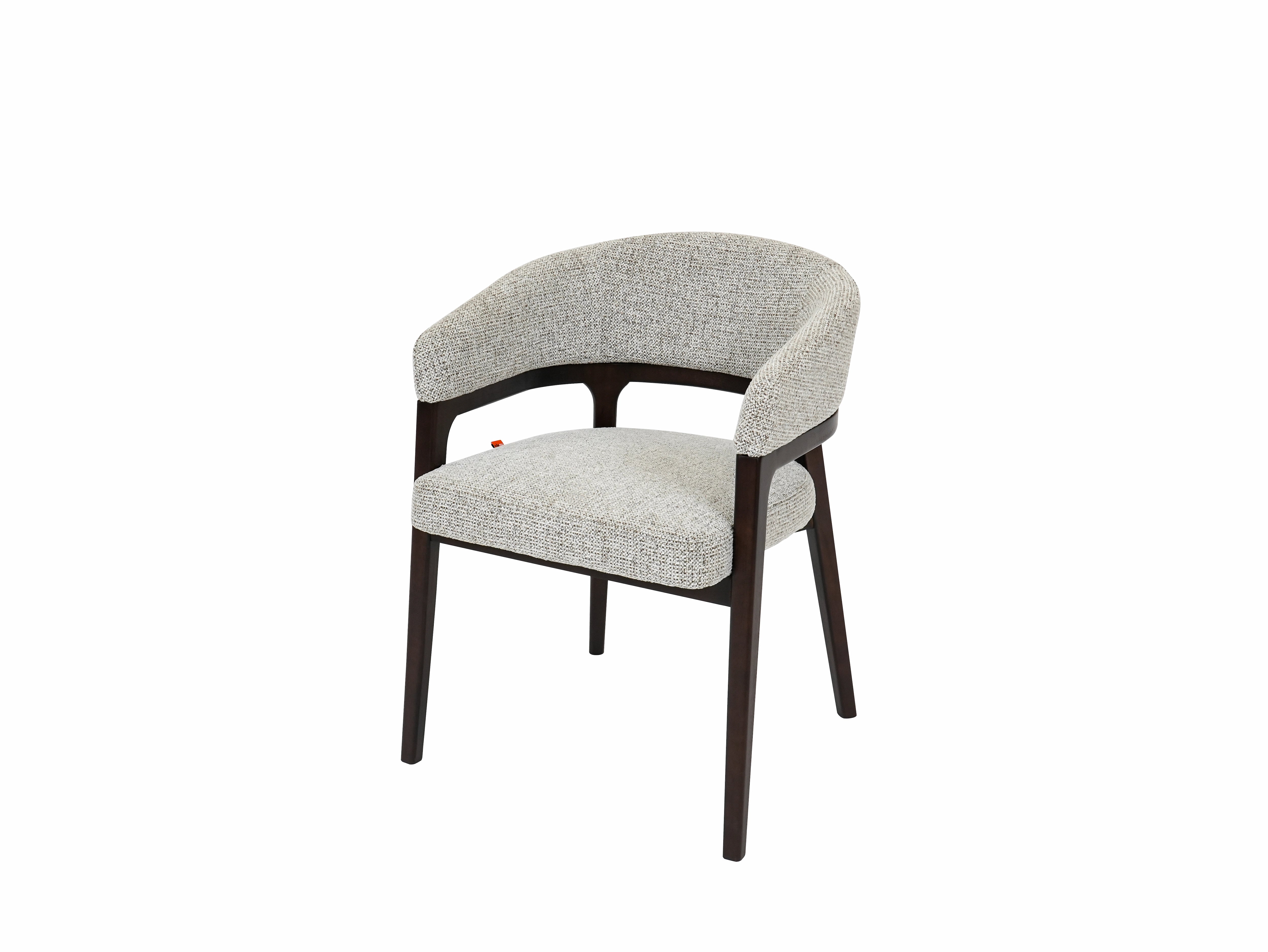 Marlow Beige Fabric Dining Chair Walnut Brown