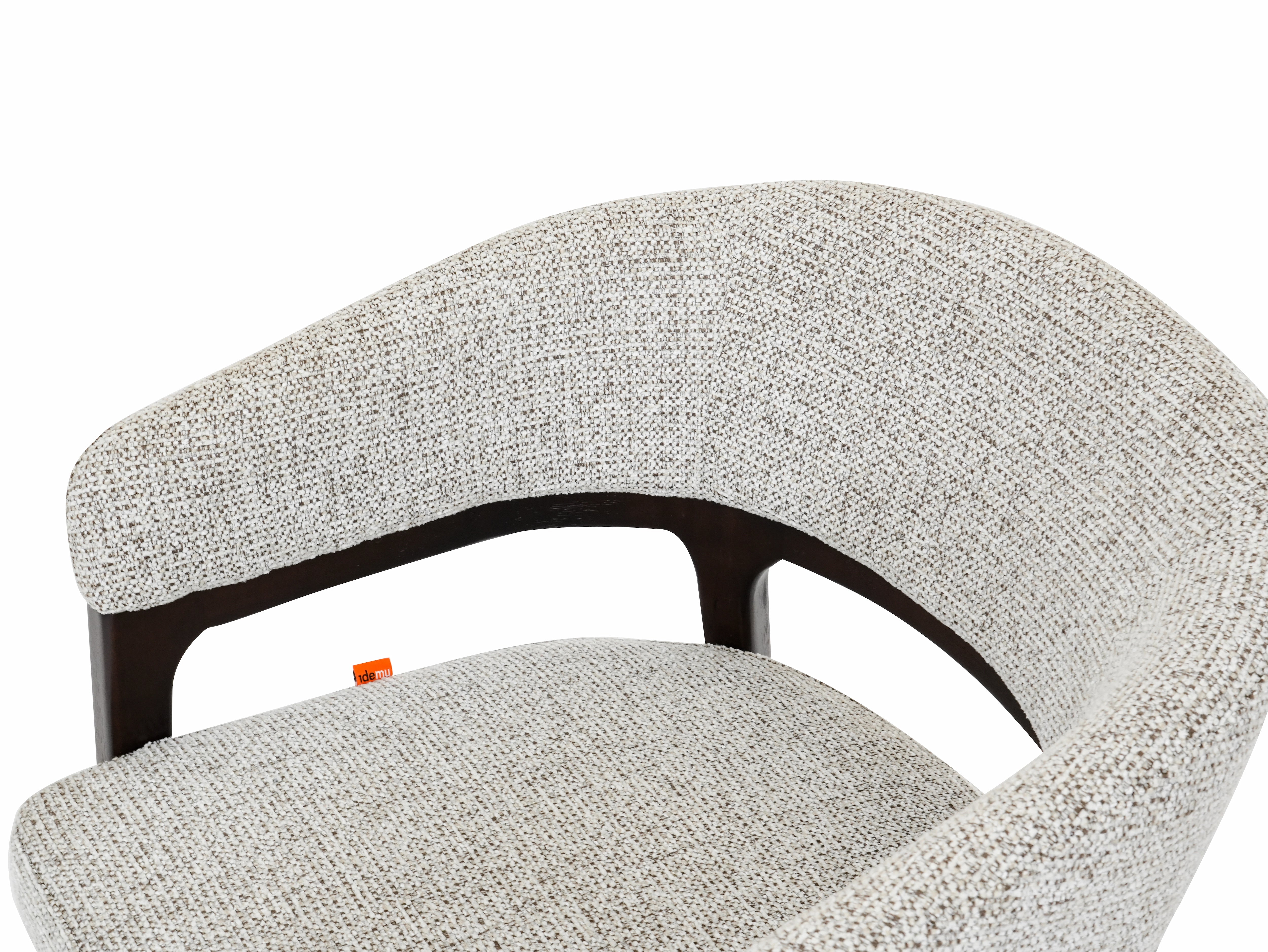 Marlow Beige Fabric Dining Chair Walnut Brown