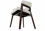 Marlow Beige Fabric Dining Chair Walnut Brown