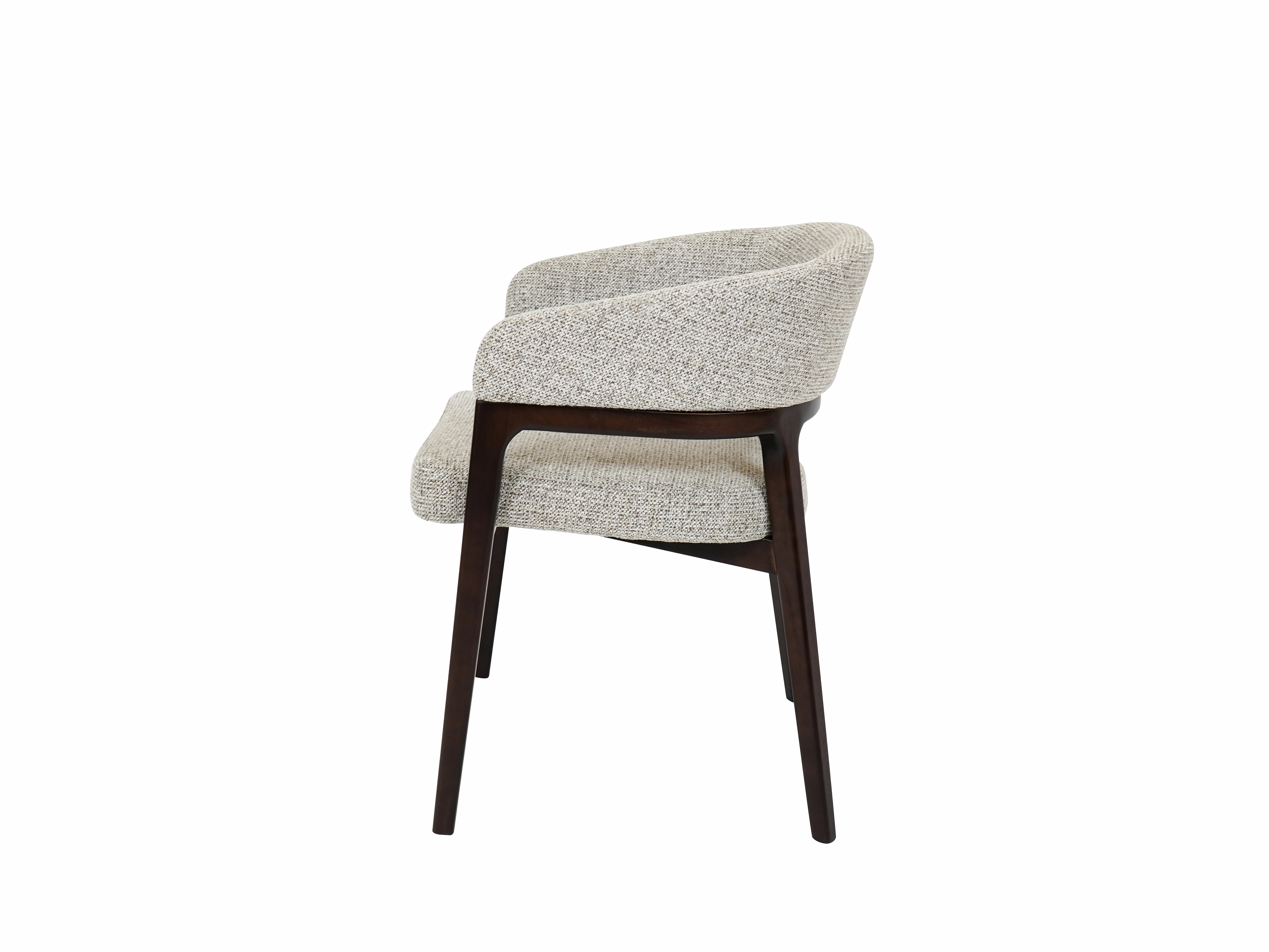Marlow Beige Fabric Dining Chair Walnut Brown