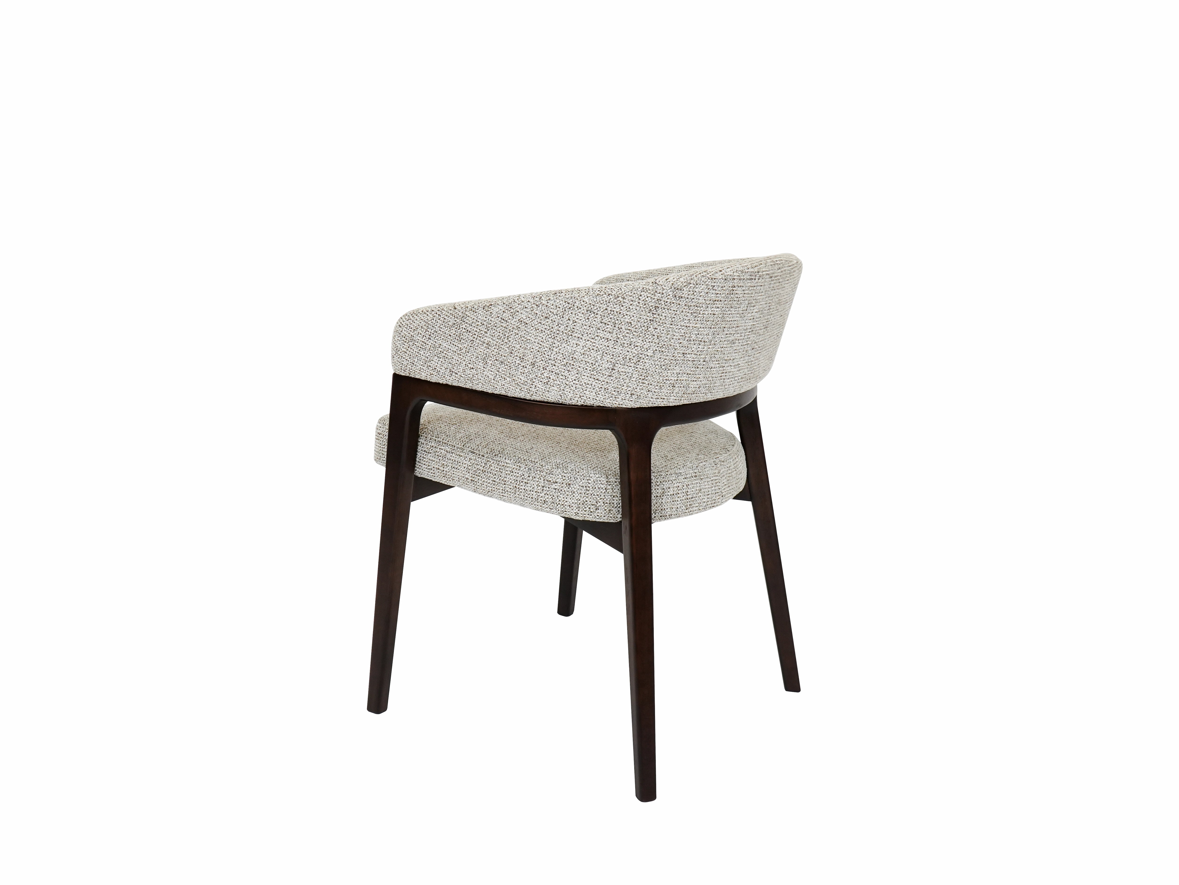 Marlow Beige Fabric Dining Chair Walnut Brown