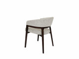 Marlow Beige Fabric Dining Chair Walnut Brown