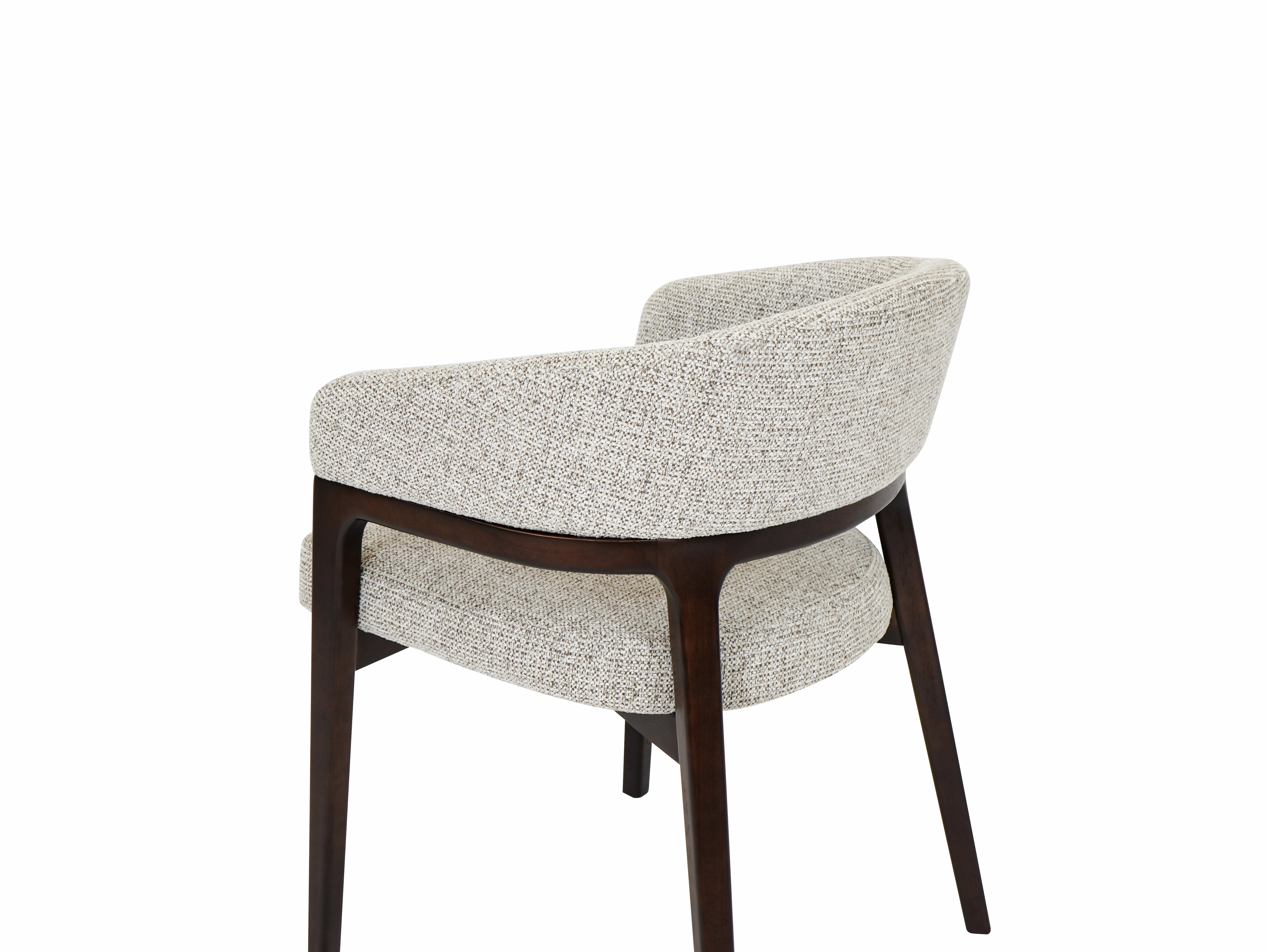 Marlow Beige Fabric Dining Chair Walnut Brown