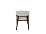 Marlow Beige Fabric Dining Chair Walnut Brown