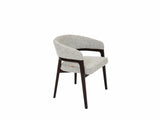 Marlow Beige Fabric Dining Chair Walnut Brown