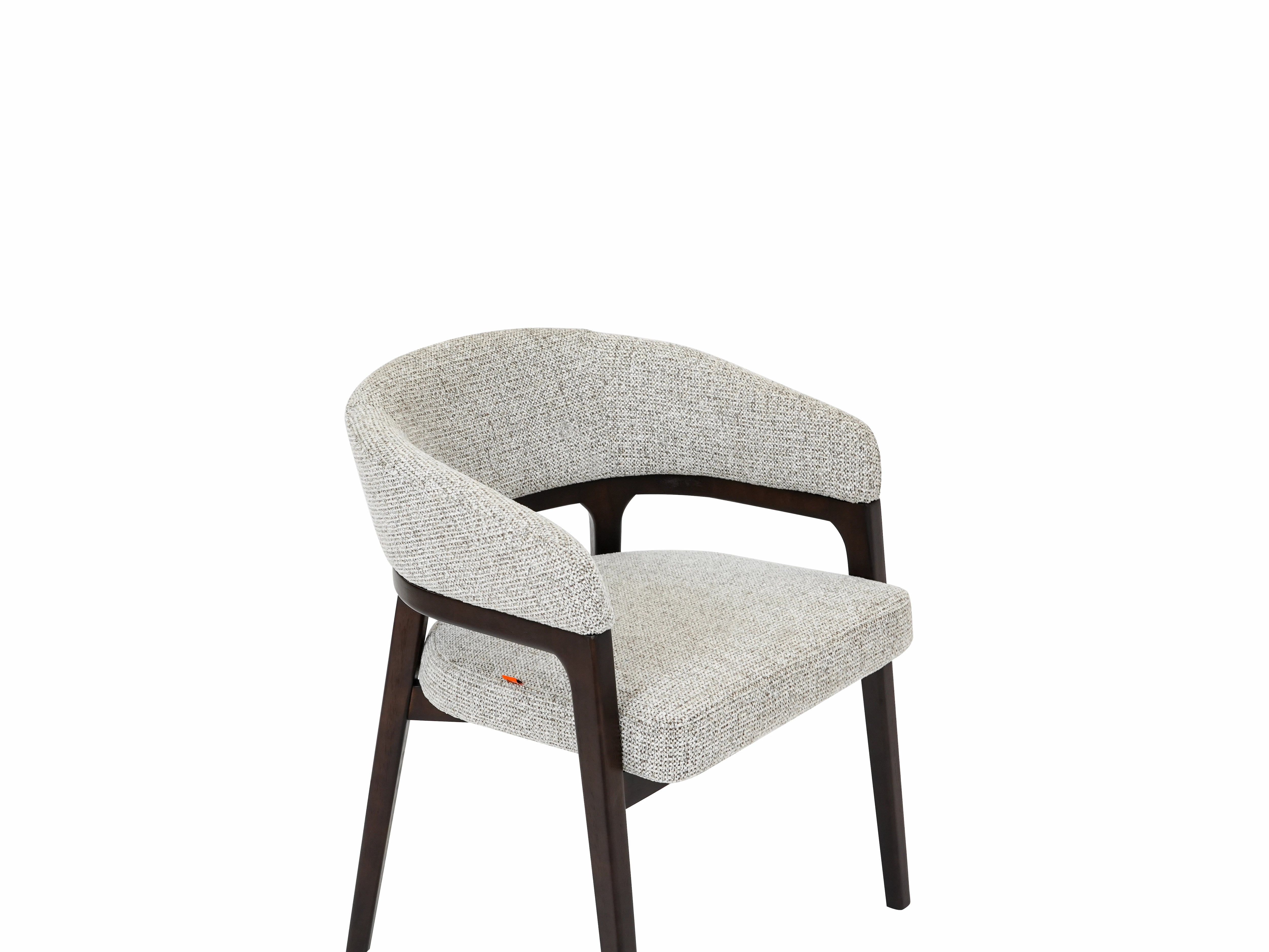 Marlow Beige Fabric Dining Chair Walnut Brown