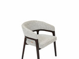 Marlow Beige Fabric Dining Chair Walnut Brown