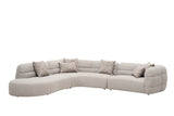 Curve Fabric Corner Modern Sofa Set