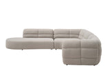 Curve Fabric Corner Modern Sofa Set
