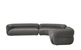Cuddle Fabric Corner Modern Sofa Set Dark Grey
