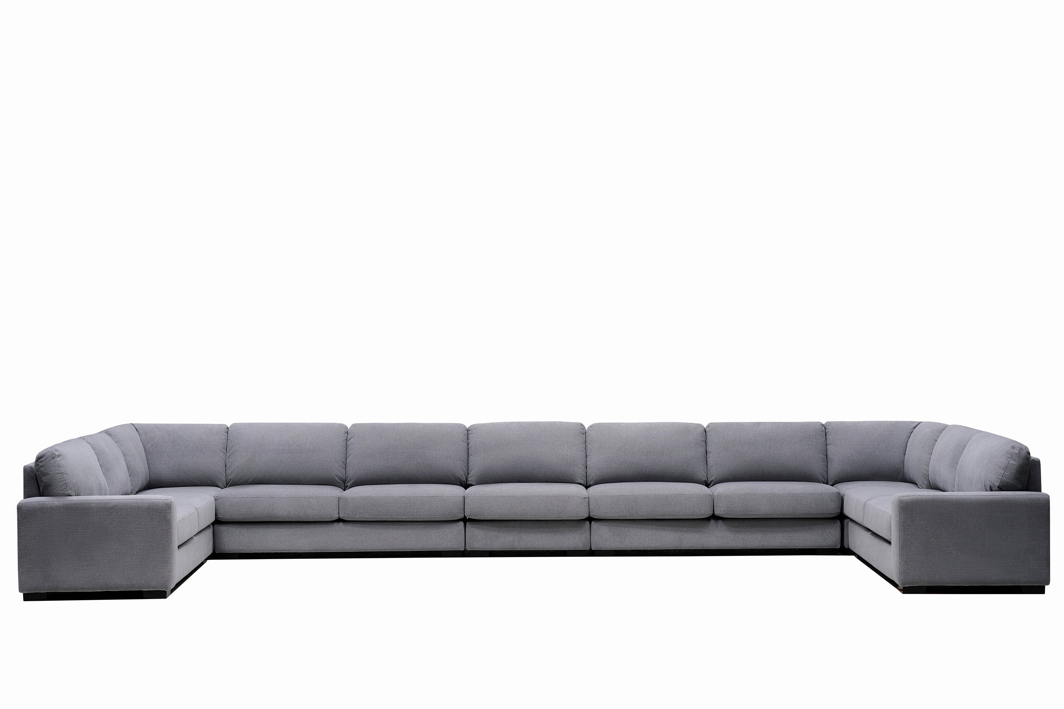 Dune Modern Large Corner Sofa Set in Dark Grey Fabric