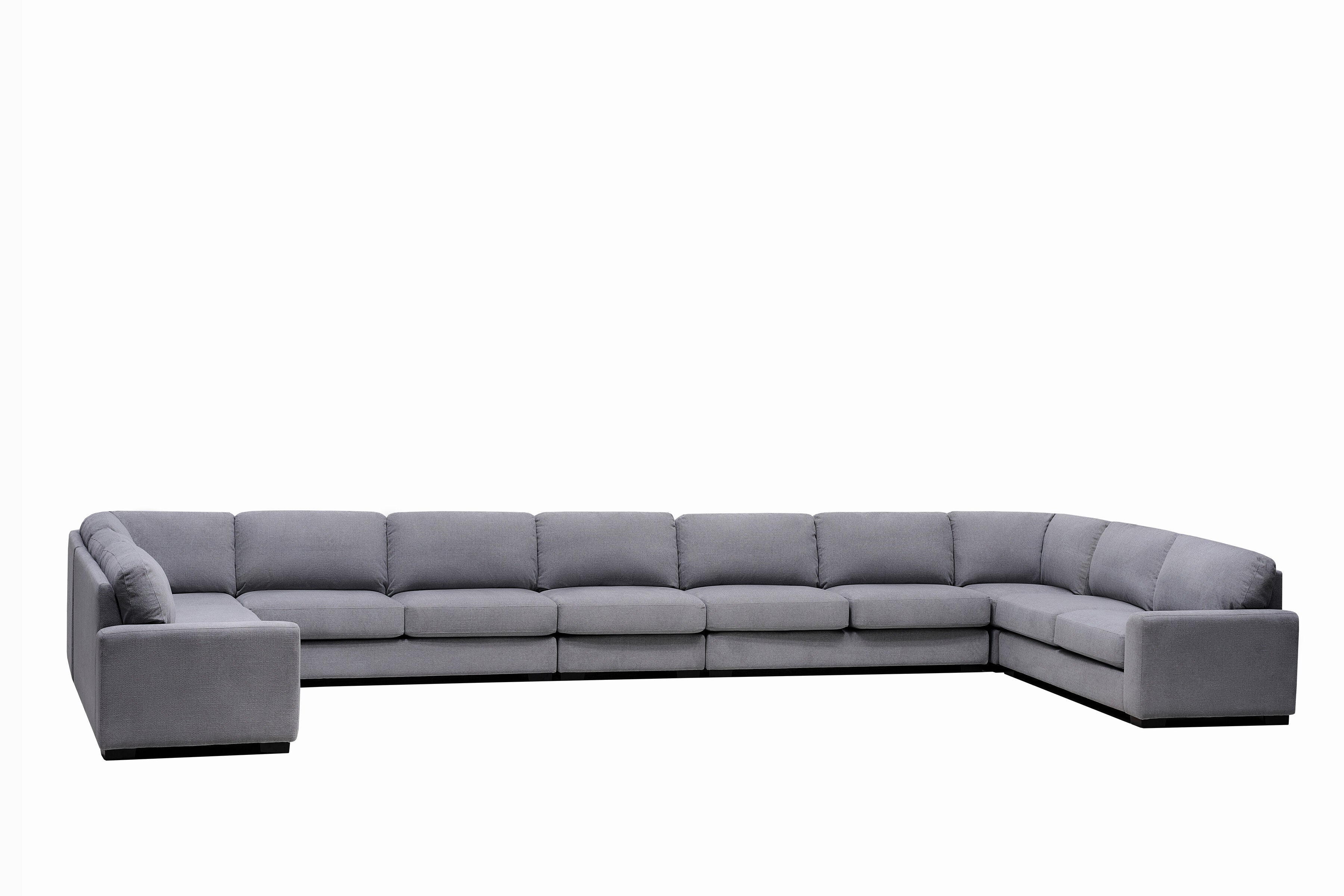 Dune Modern Large Corner Sofa Set in Dark Grey Fabric