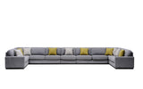 Dune Modern Large Corner Sofa Set in Dark Grey Fabric