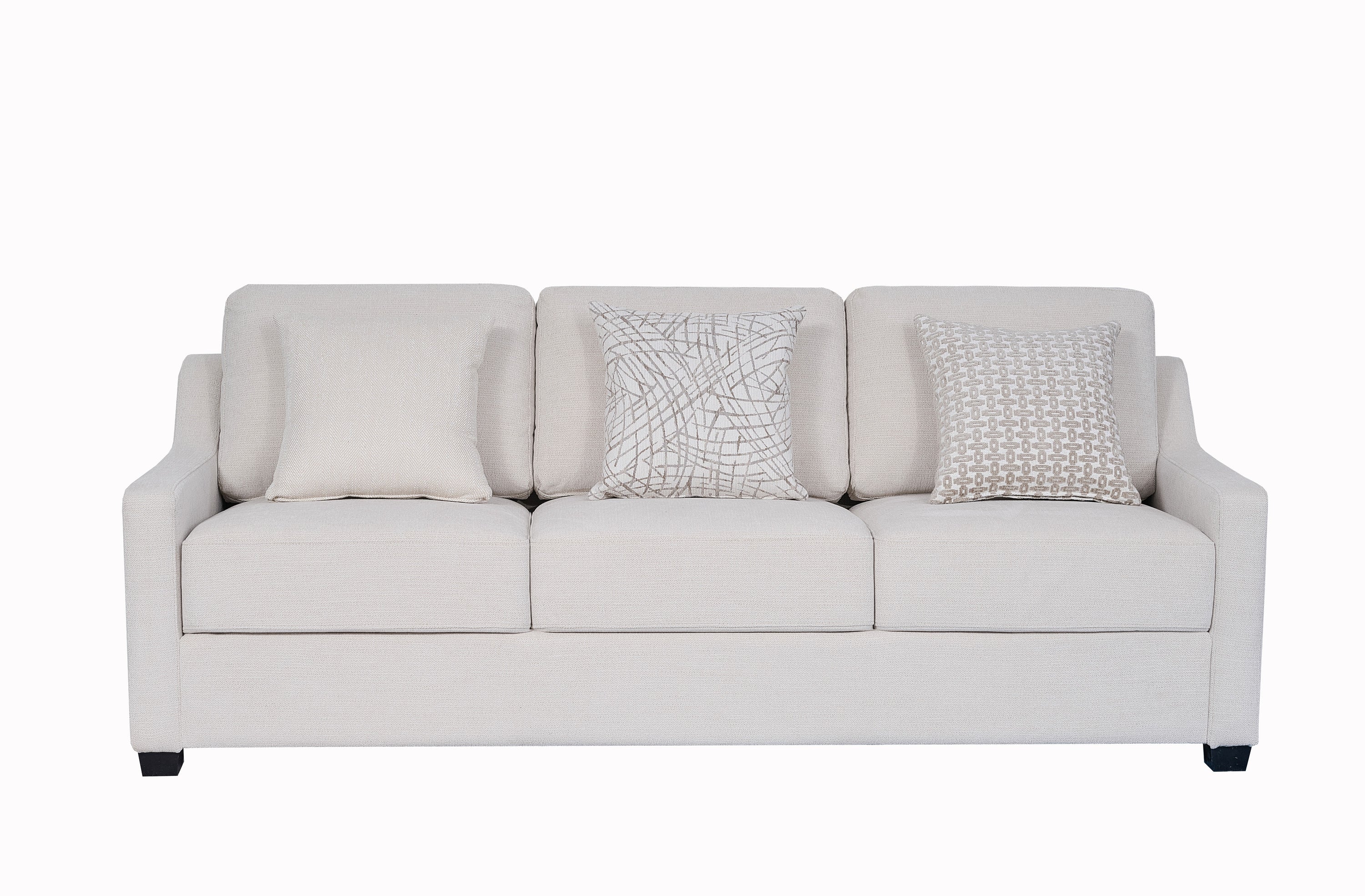 Cameron Beige Fabric Contemporary Sofa Set