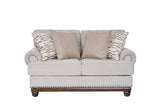 Ryan Beige Fabric Contemporary Sofa Set