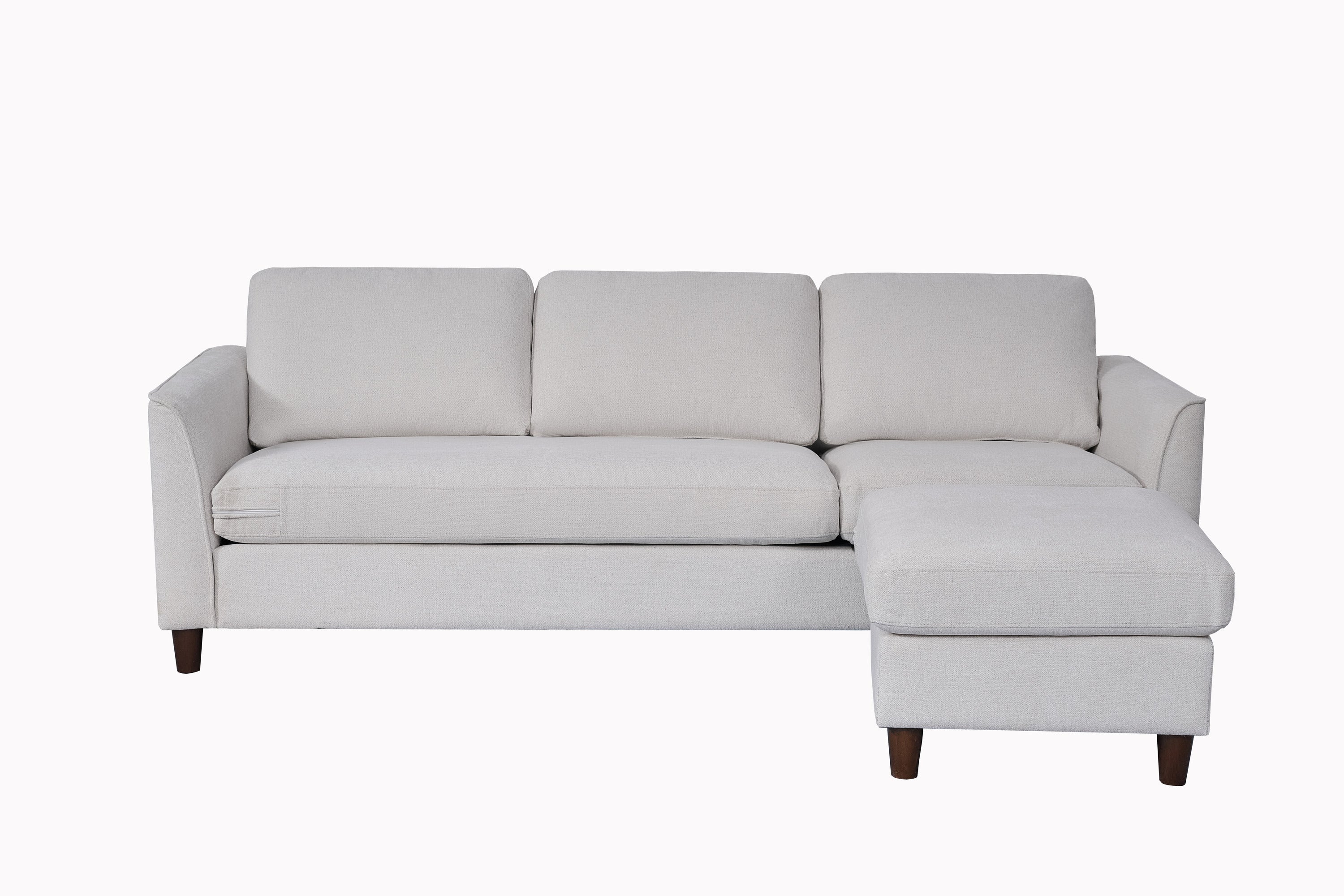 Tamim Beige Fabric Sofa With Ottoman Left Arm Chaise