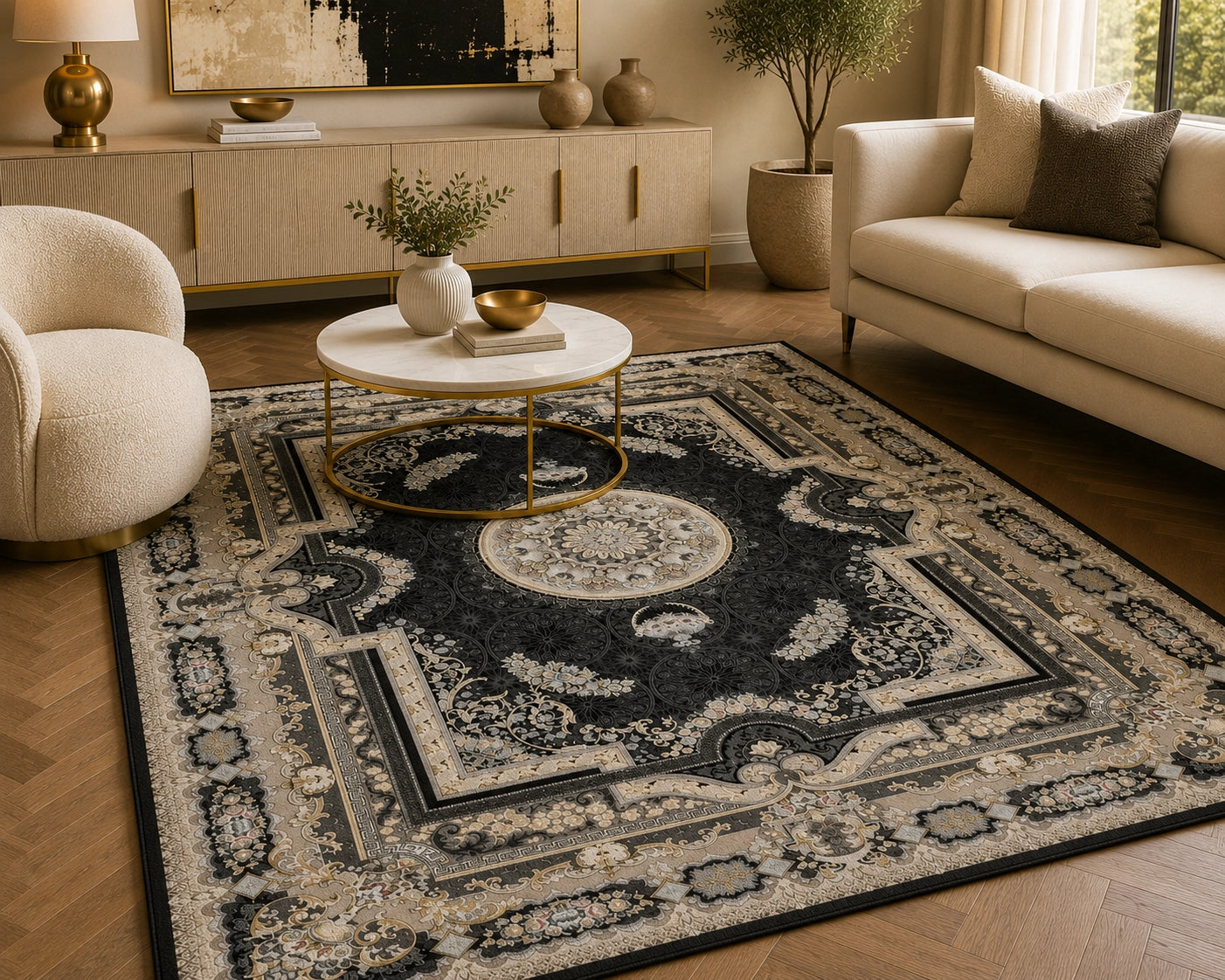Dariush 1410 Traditional Persian Area Rug Navy