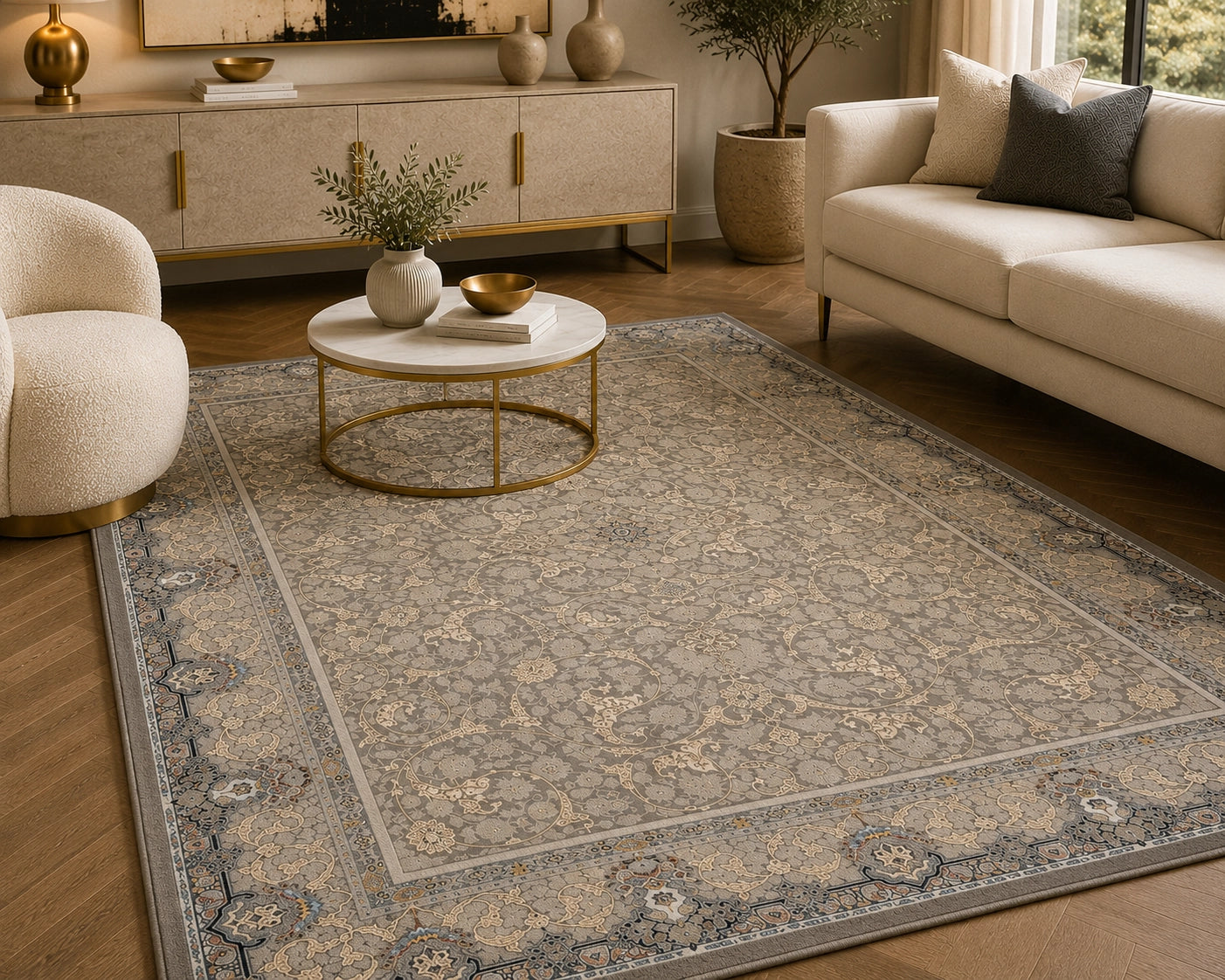 Dariush 1422 Grey Traditional Persian Rug