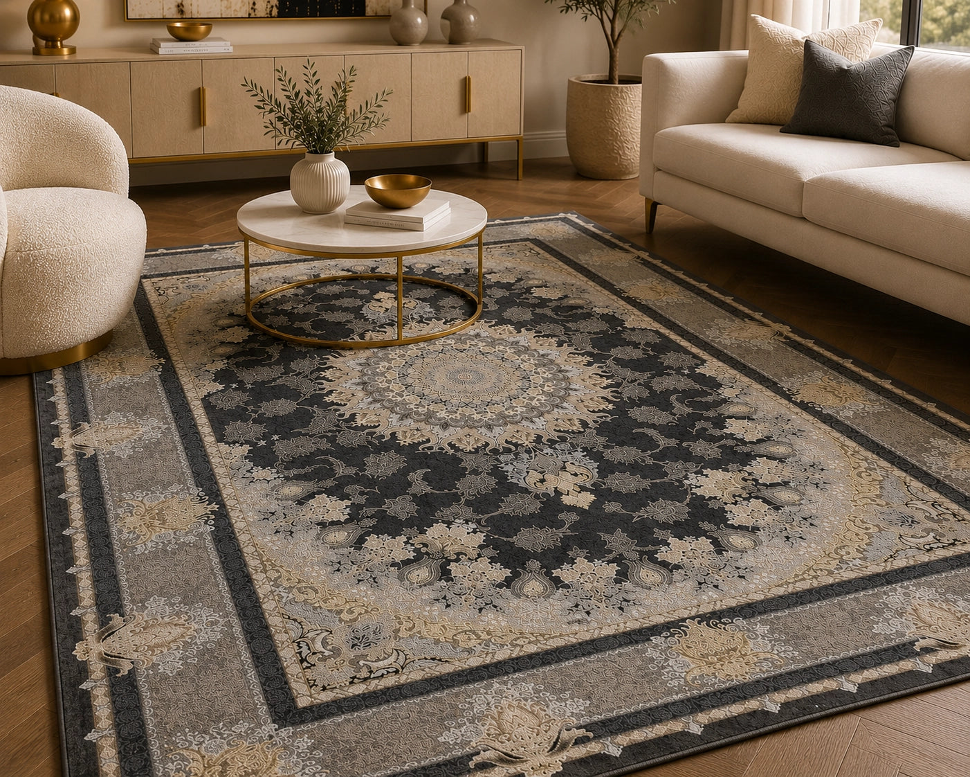 Dariush 1429 Traditional Persian Area Rug Metalic