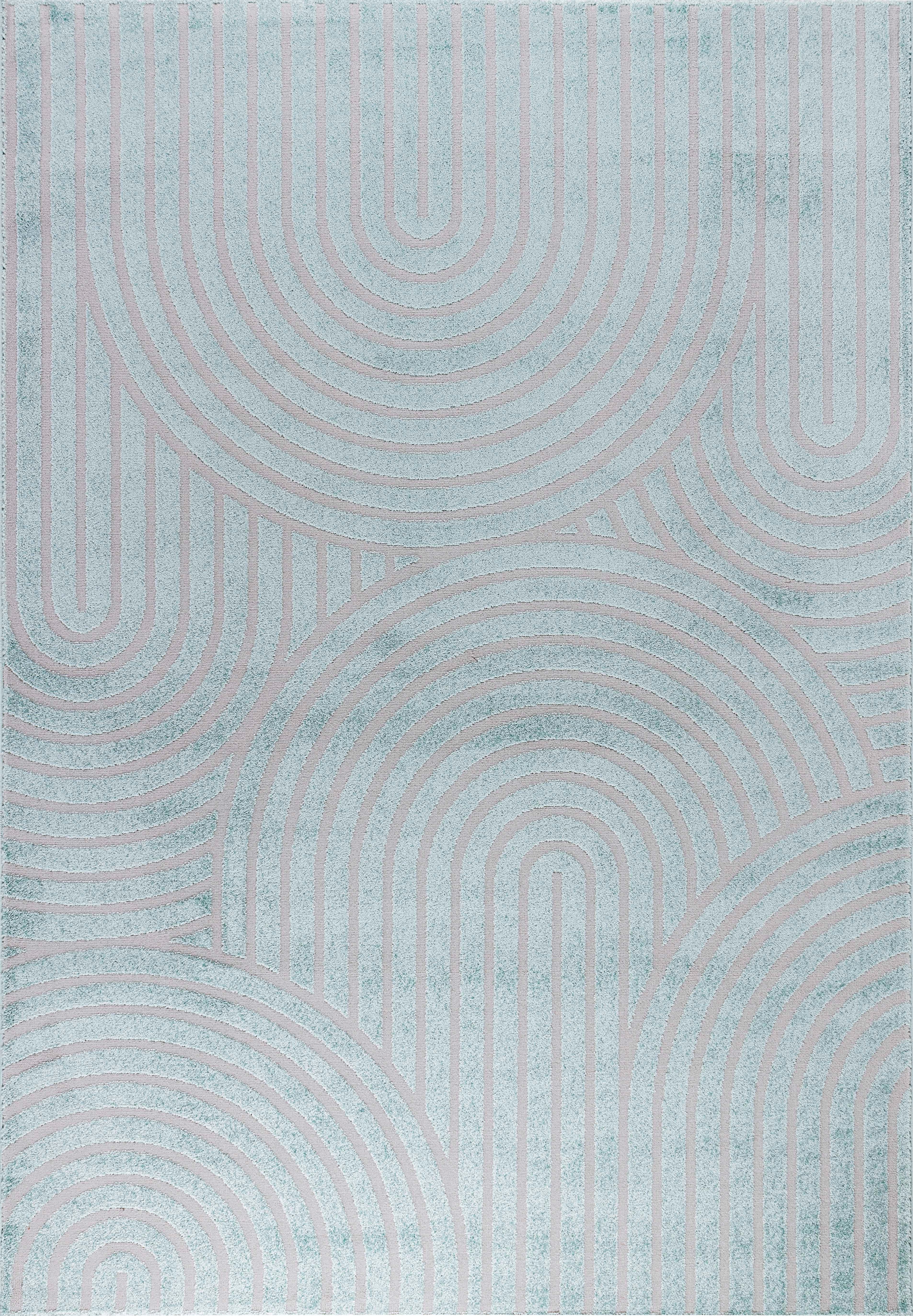 Lucca E433A Green L. Grey Modern Area Rug