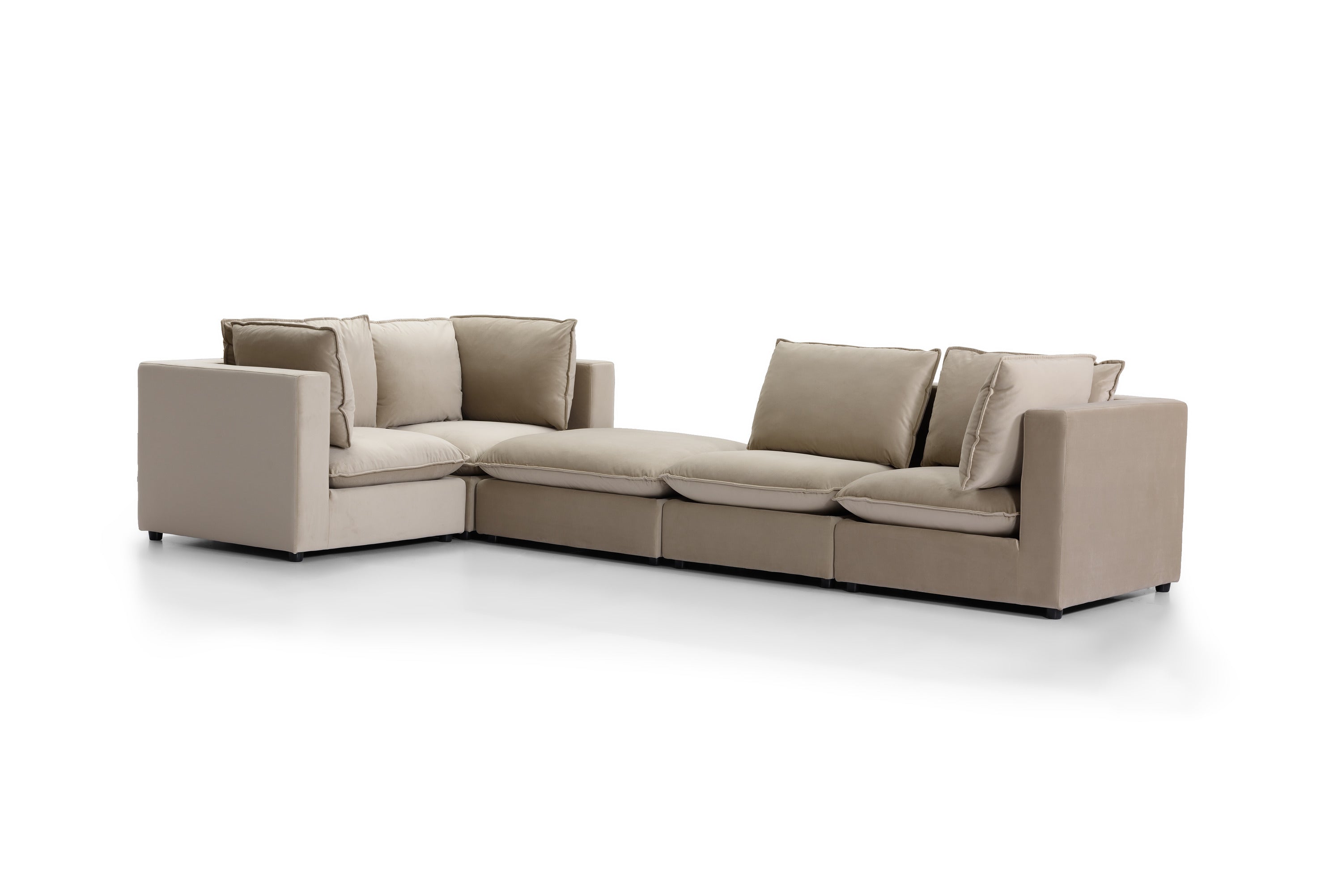 Cozy Haven Chaise Modular Fabric Beige