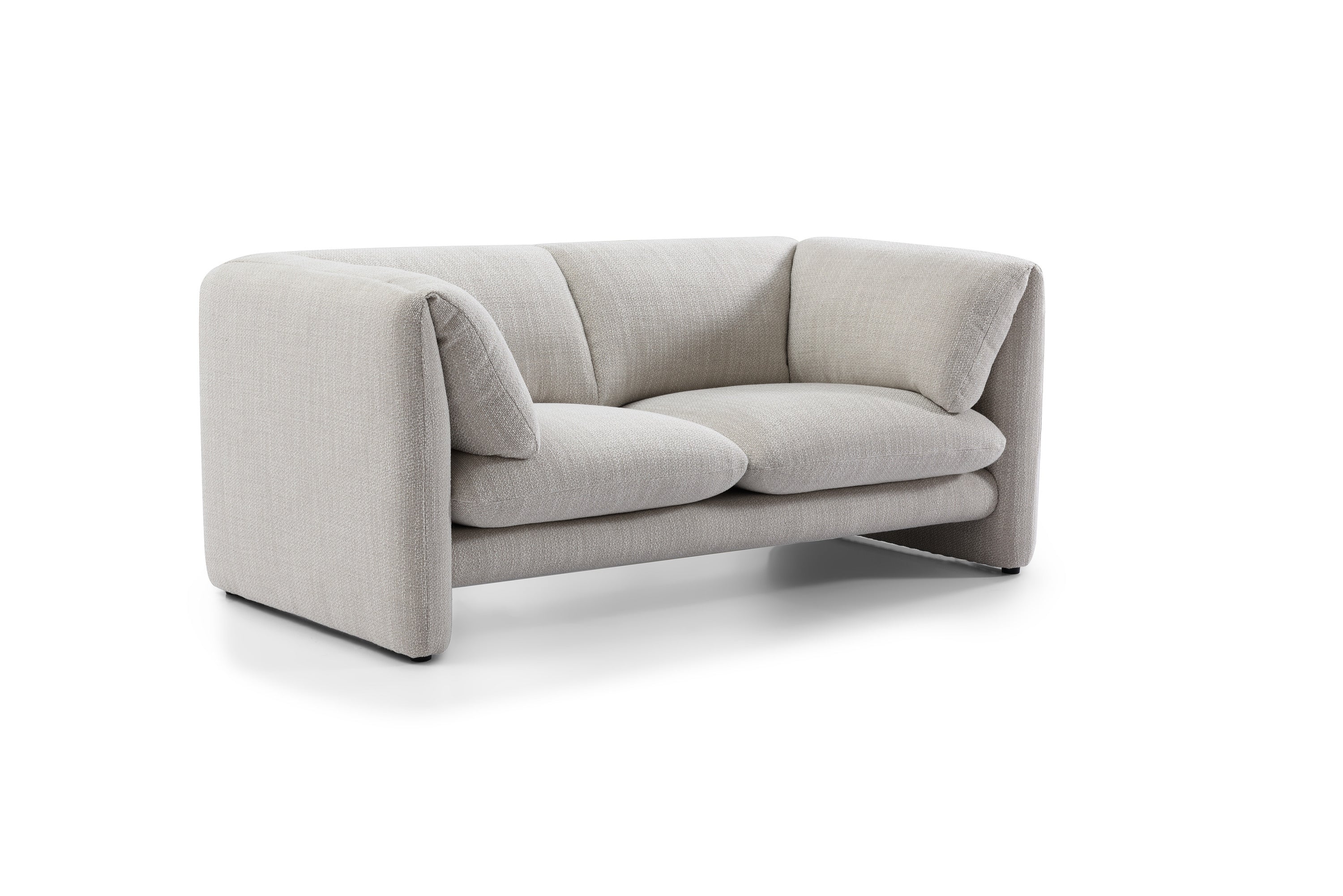 Mike Contemporary Sofa Set In Fabric Cream