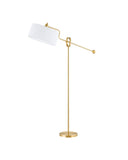 Edge Brass Floor Lamp with Adjustable White Shade
