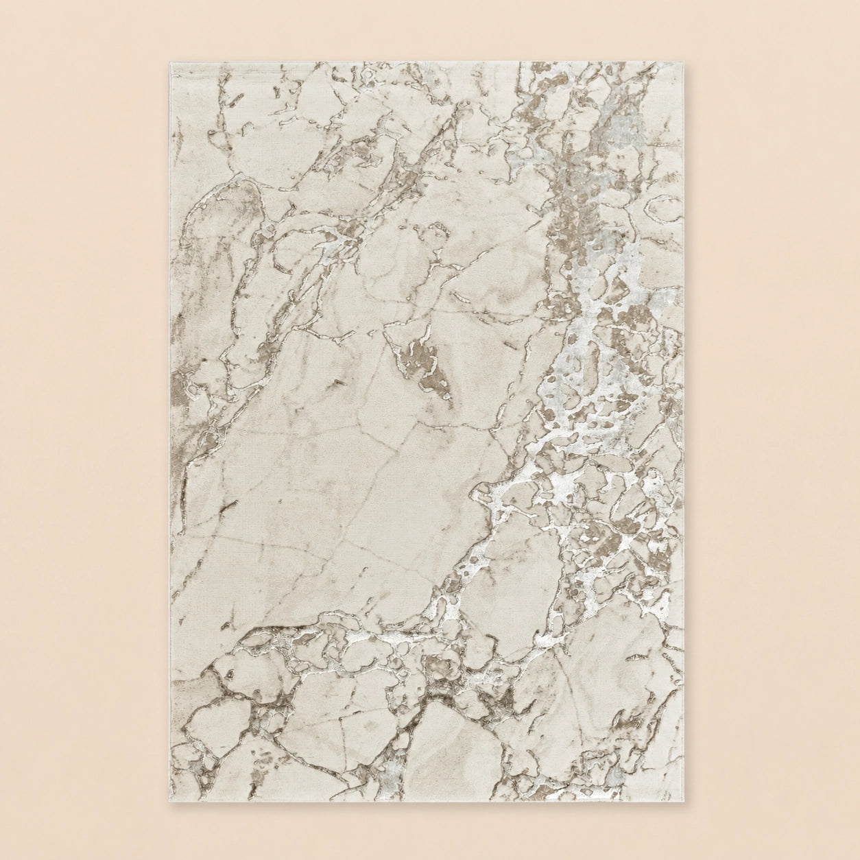 Elmaas T502A Cream White Modern Area Rug