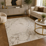 Elmaas T502A Cream White Modern Area Rug
