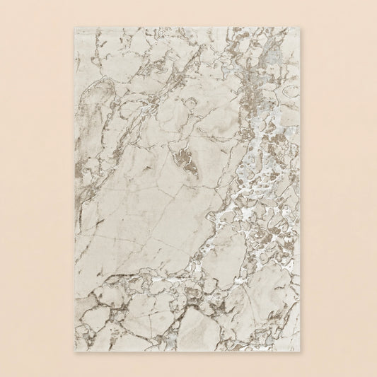 Elmaas T502A Cream White Modern Area Rug