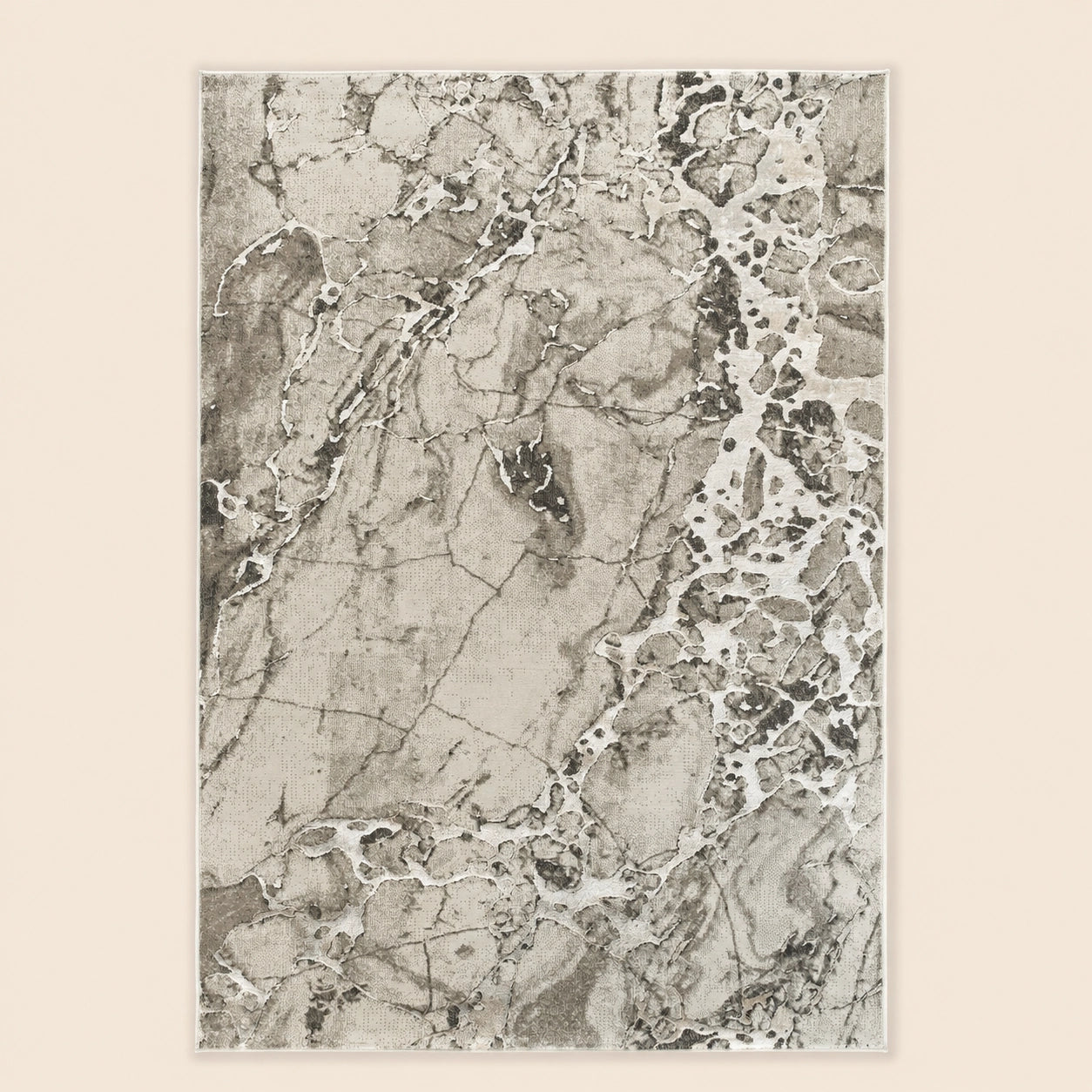 Elmaas T502A Light Grey V Beige Modern Area Rug