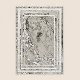 Elmaas T502B Light Grey White Modern Area Rug