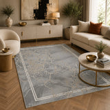 Elmaas T503A Light Grey V Beige Modern Area Rug