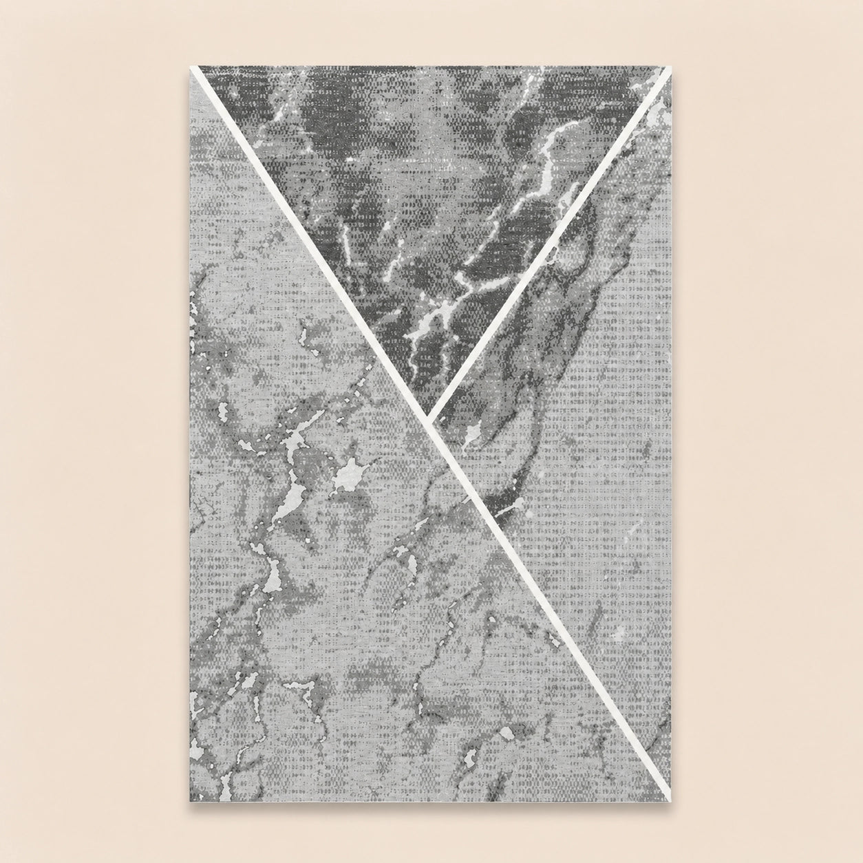 Elmaas T506A Grey White Modern Area Rug
