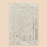Elmaas T510A Cream White Modern Area Rug