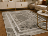 Elmaas T510A Light Grey White Modern Area Rug