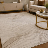 Elmaas T511A Cream V Beige Modern Area Rug