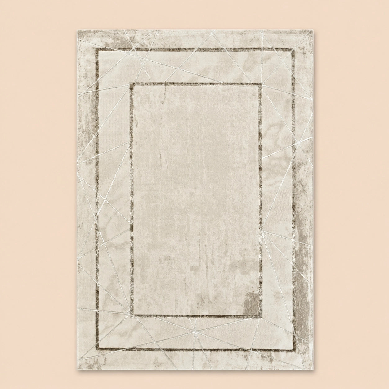 Elmaas T519A Cream White Modern Area Rug