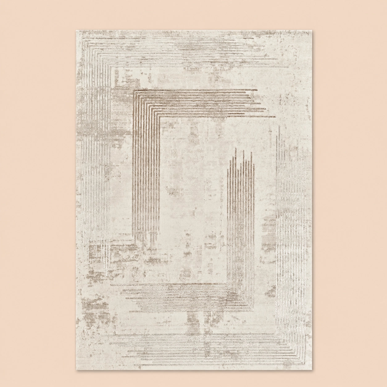 Elmaas T521A Cream V Beige Modern Area Rug