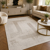 Elmaas T521A Cream V Beige Modern Area Rug