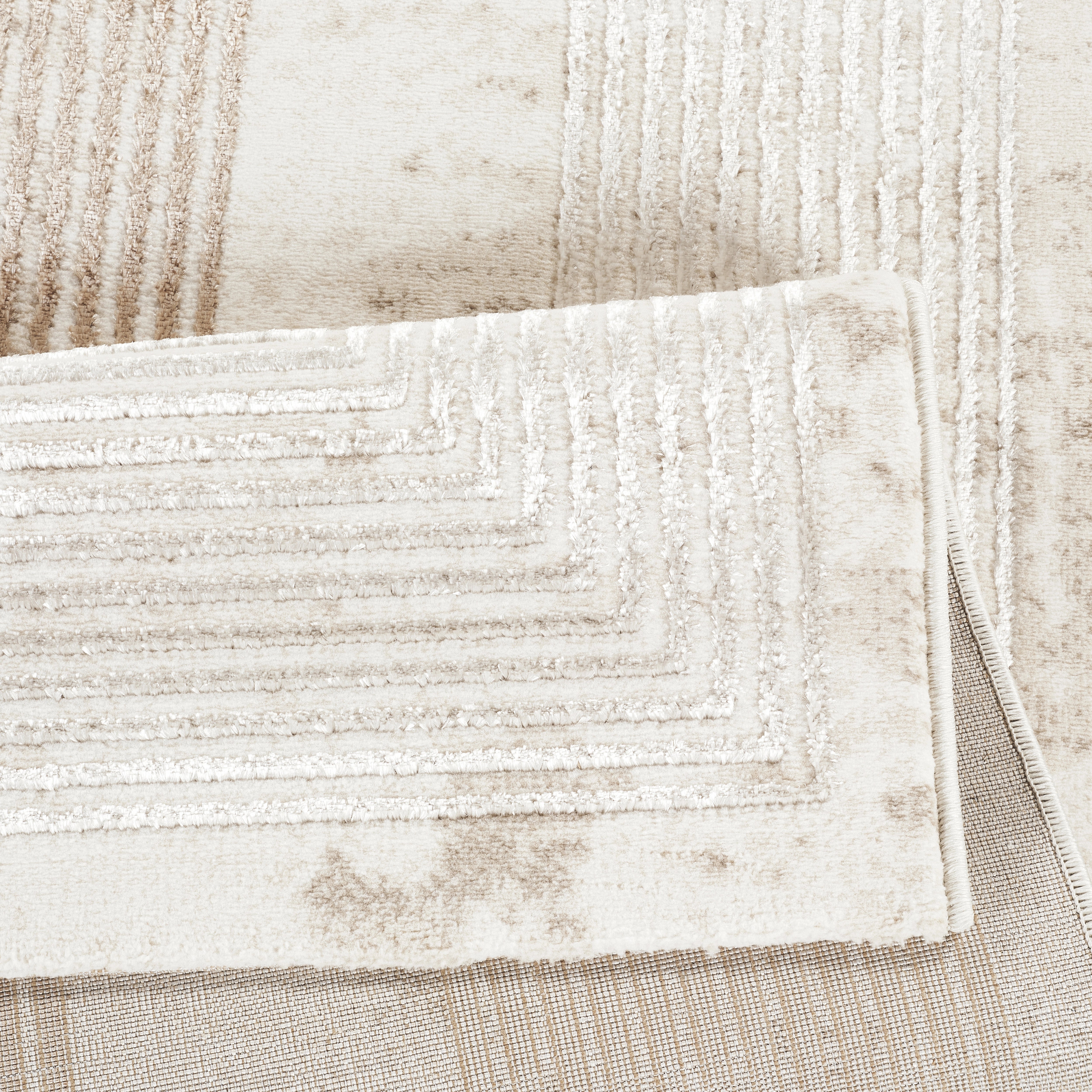 Elmaas T521A Cream V Beige Modern Area Rug