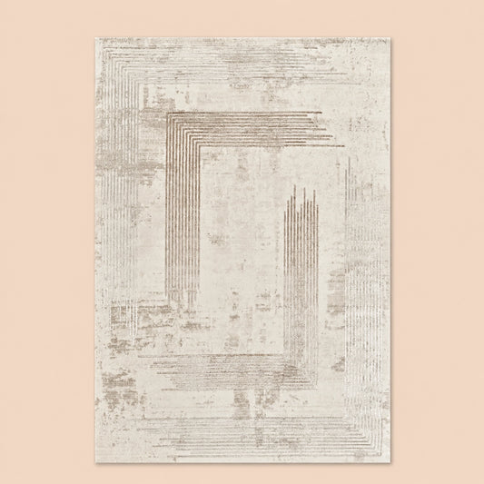 Elmaas T521A Cream V Beige Modern Area Rug